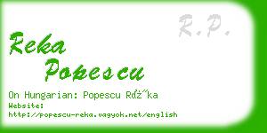 reka popescu business card